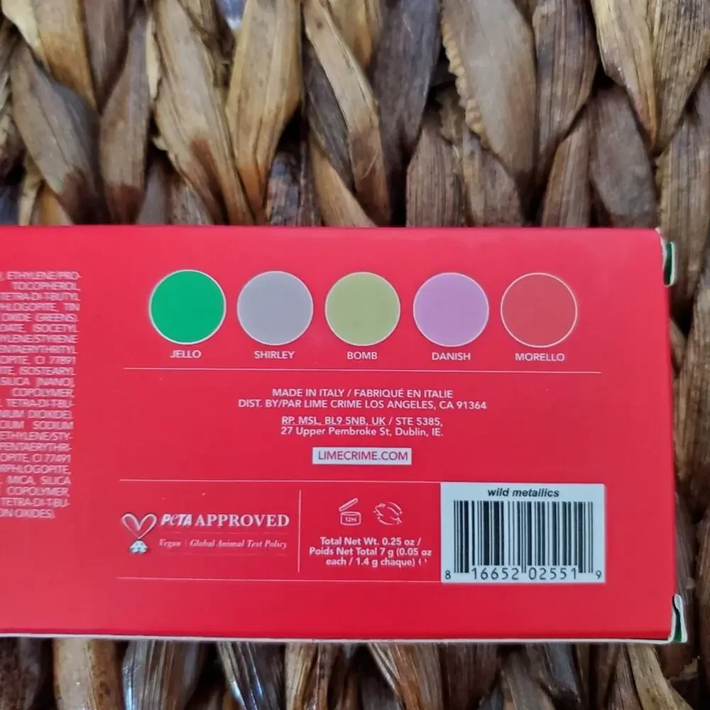 NIB Lime Crime Wet Cherry Wild Metallics Eyeshadow Pallet
